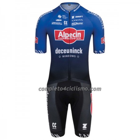 Completo Maglia + Pantaloncino con bretelle 2023 Alpecin Deceuninck Blu